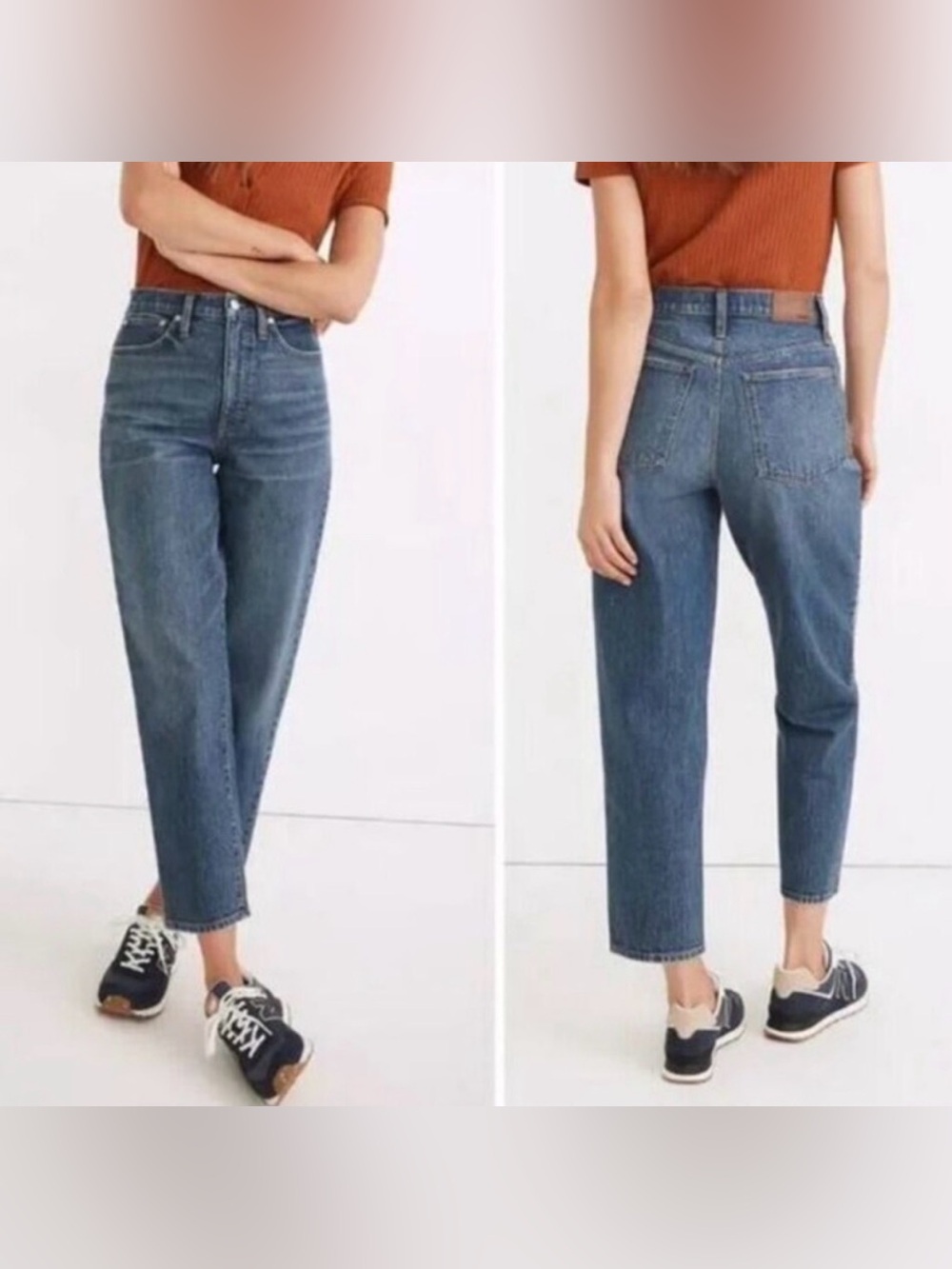 Madewell Cropped High-Rise Balloon Jeans - Blue